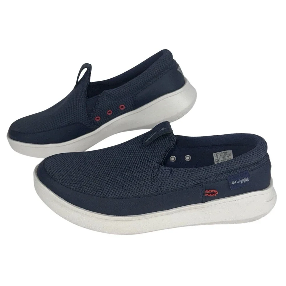 Columbia Mens Size 8 Nocturnal Blue Boatside Breathe PFG Boat Slip On Shoes New